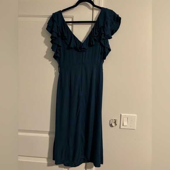 Cleobella Ruffle Shoulder Leg Slit Midi Dress - Picture 6 of 10